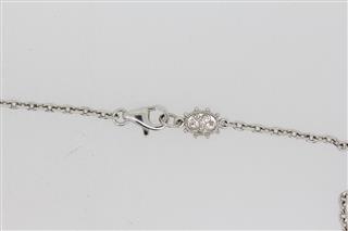 Sterling Silver CZ Leaf Pendant Necklace - 16